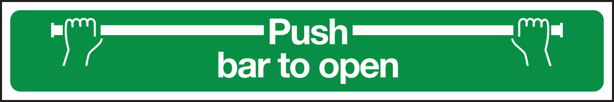 Push bar to open sign