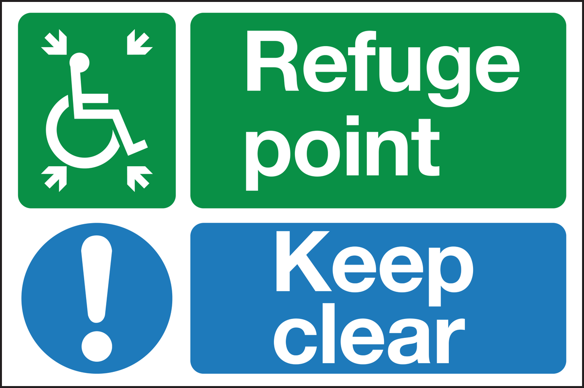 Refuge point keep clear sign