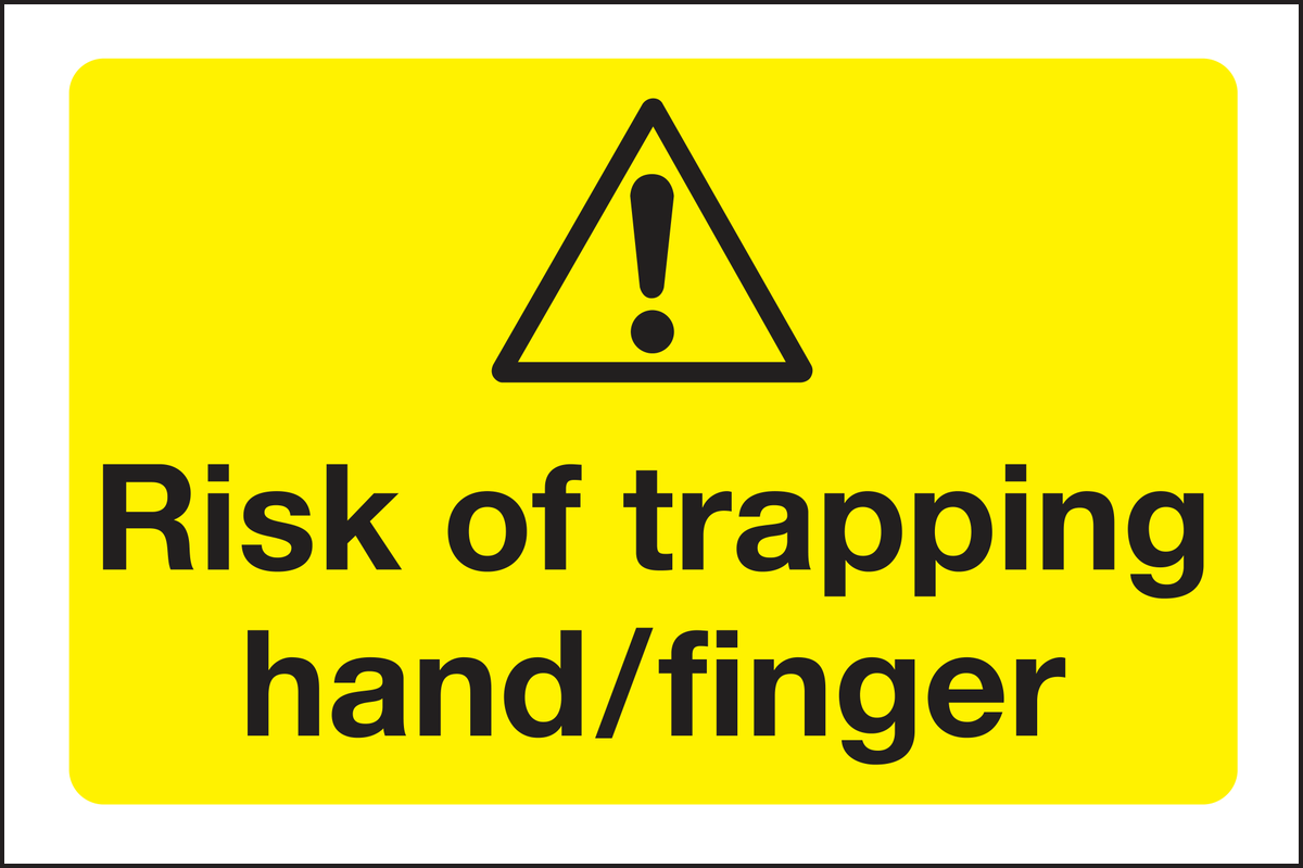 Risk of trapping hand finger sign