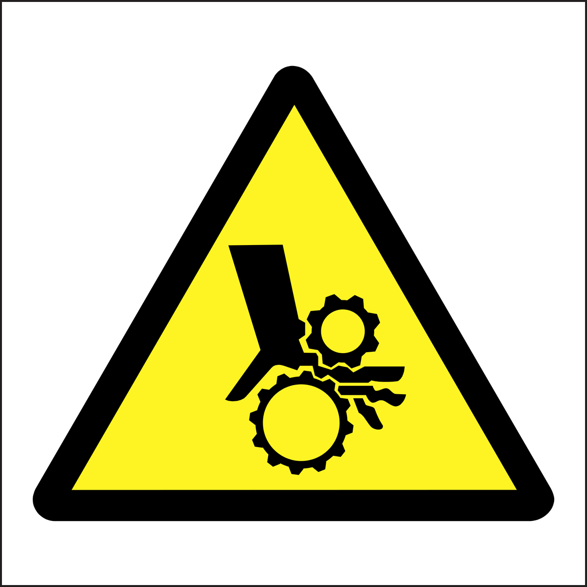 Rotating roller hazard symbol ISO W025 sign