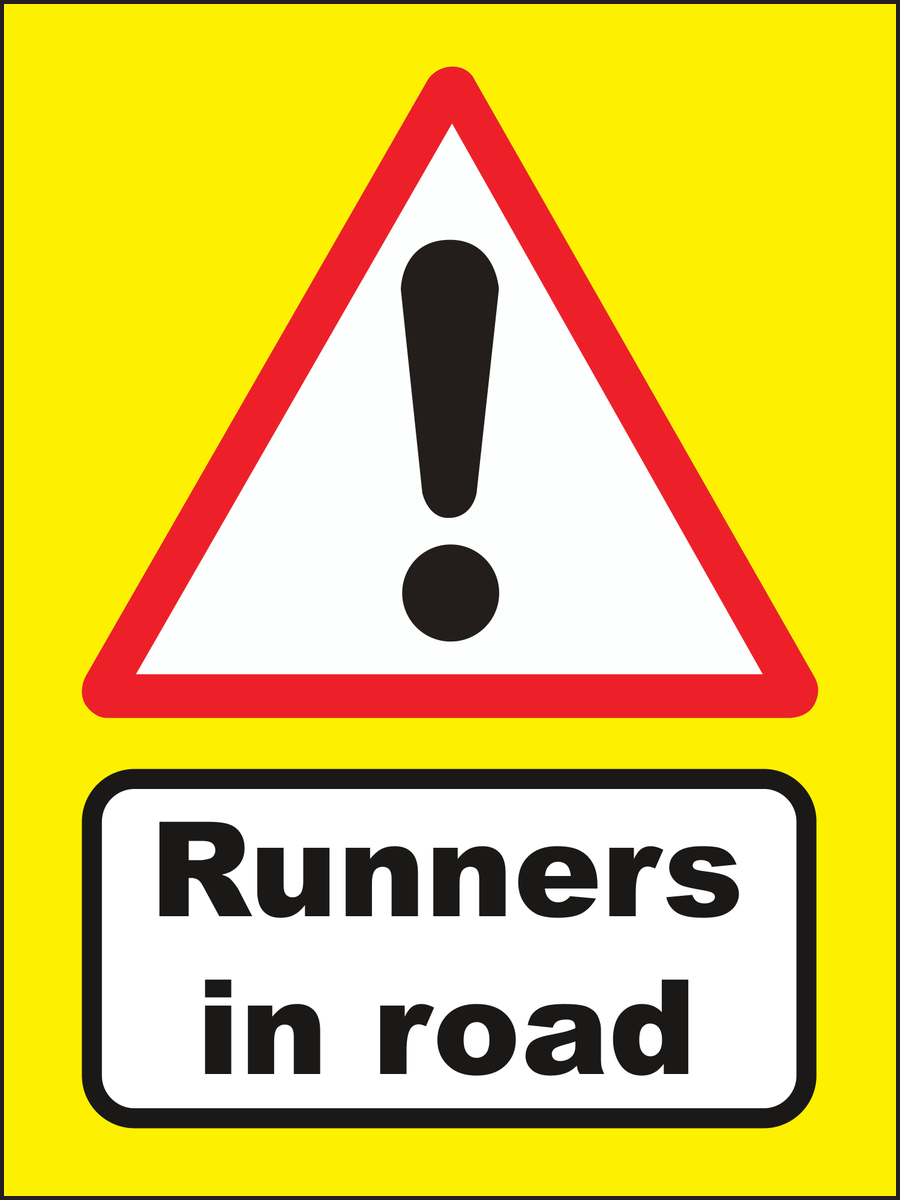 Runners In Road Sign