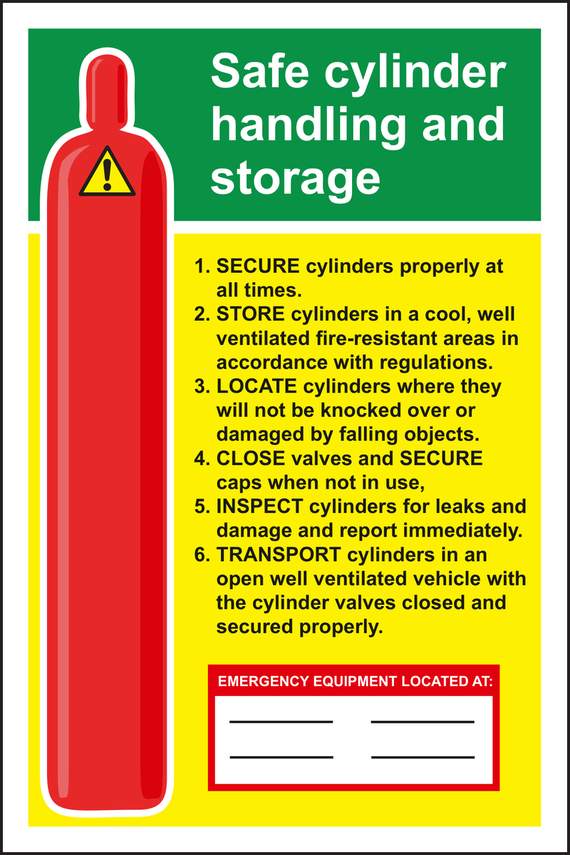 Safe Cylinder Handling and Storage Sign
