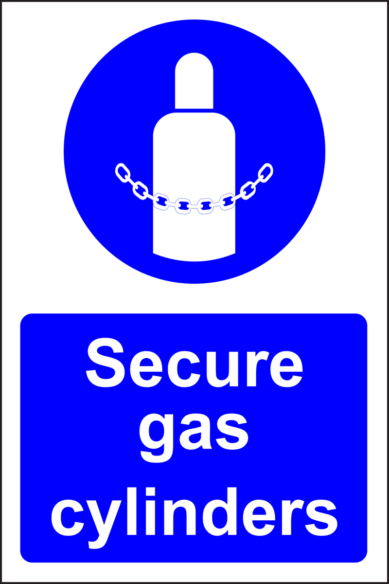 Secure gas cylinders sign