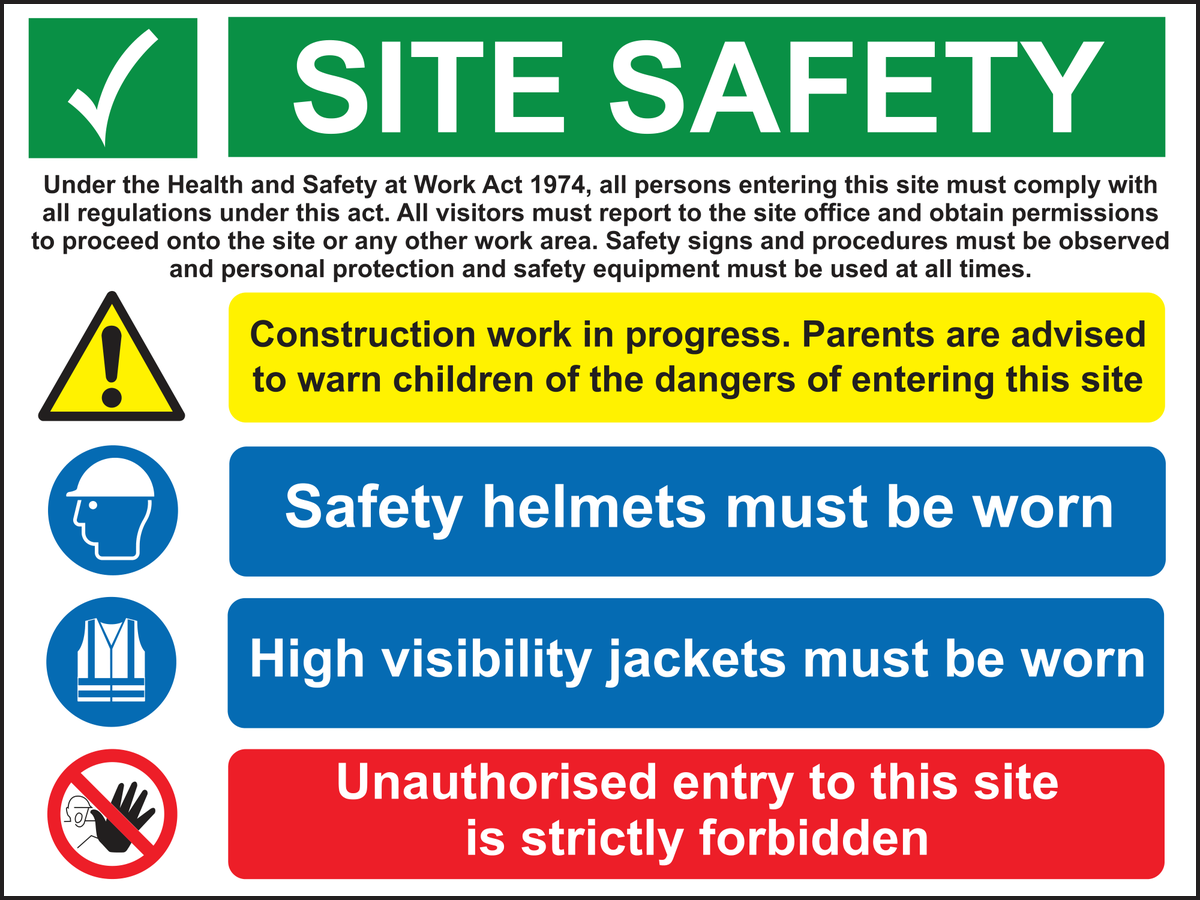 Site Safety Sign -  Construction Work In Progress