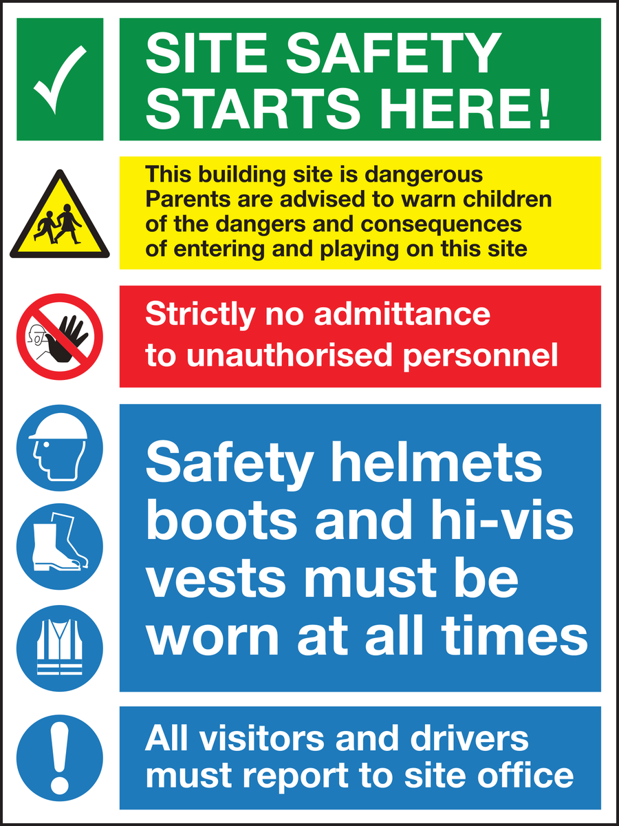 Site safety starts here sign