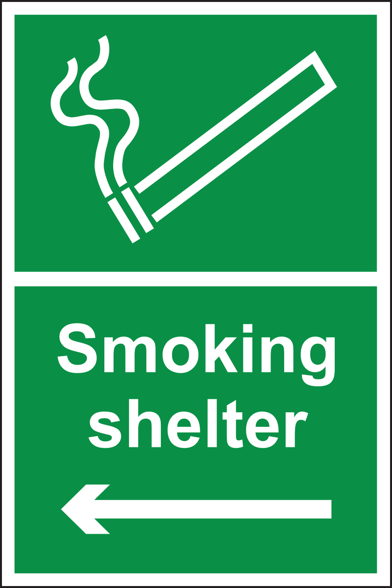 Smoking Shelter Arrow Left sign