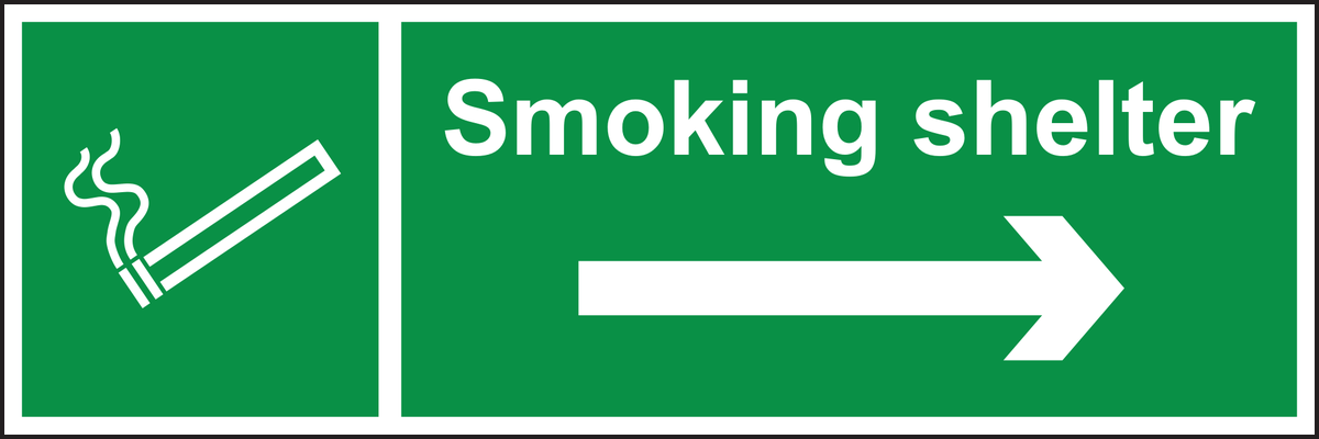Smoking Shelter Arrow Right sign