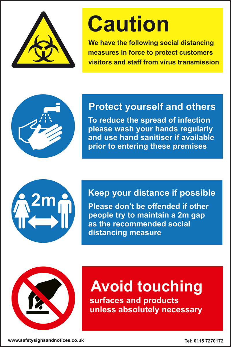 Social distancing measures for shops and business Sign