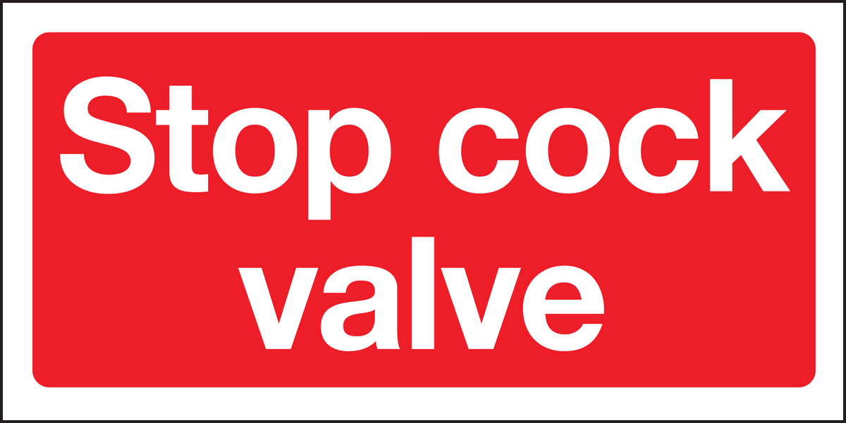 Stop cock valve sign