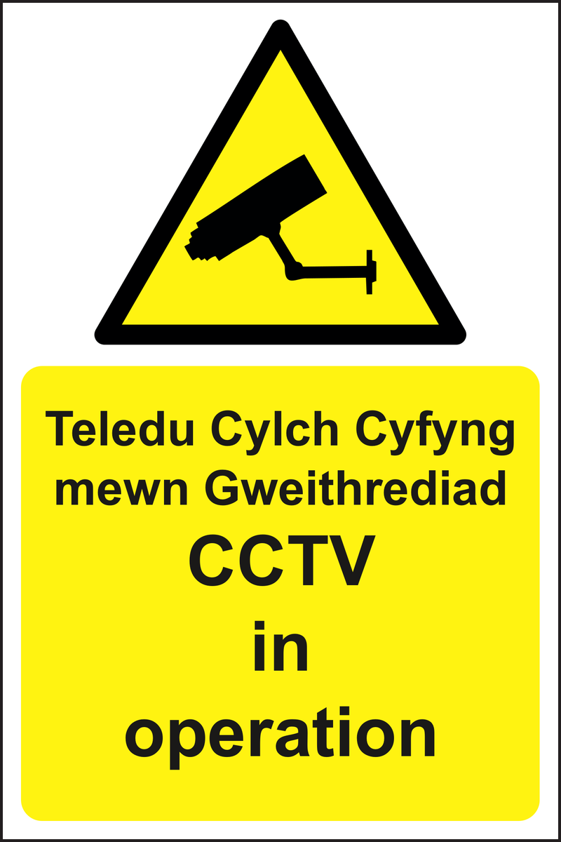 Teledu Cylch Cyfyng mewn Gweithrediad CCTV in operation welsh english sign