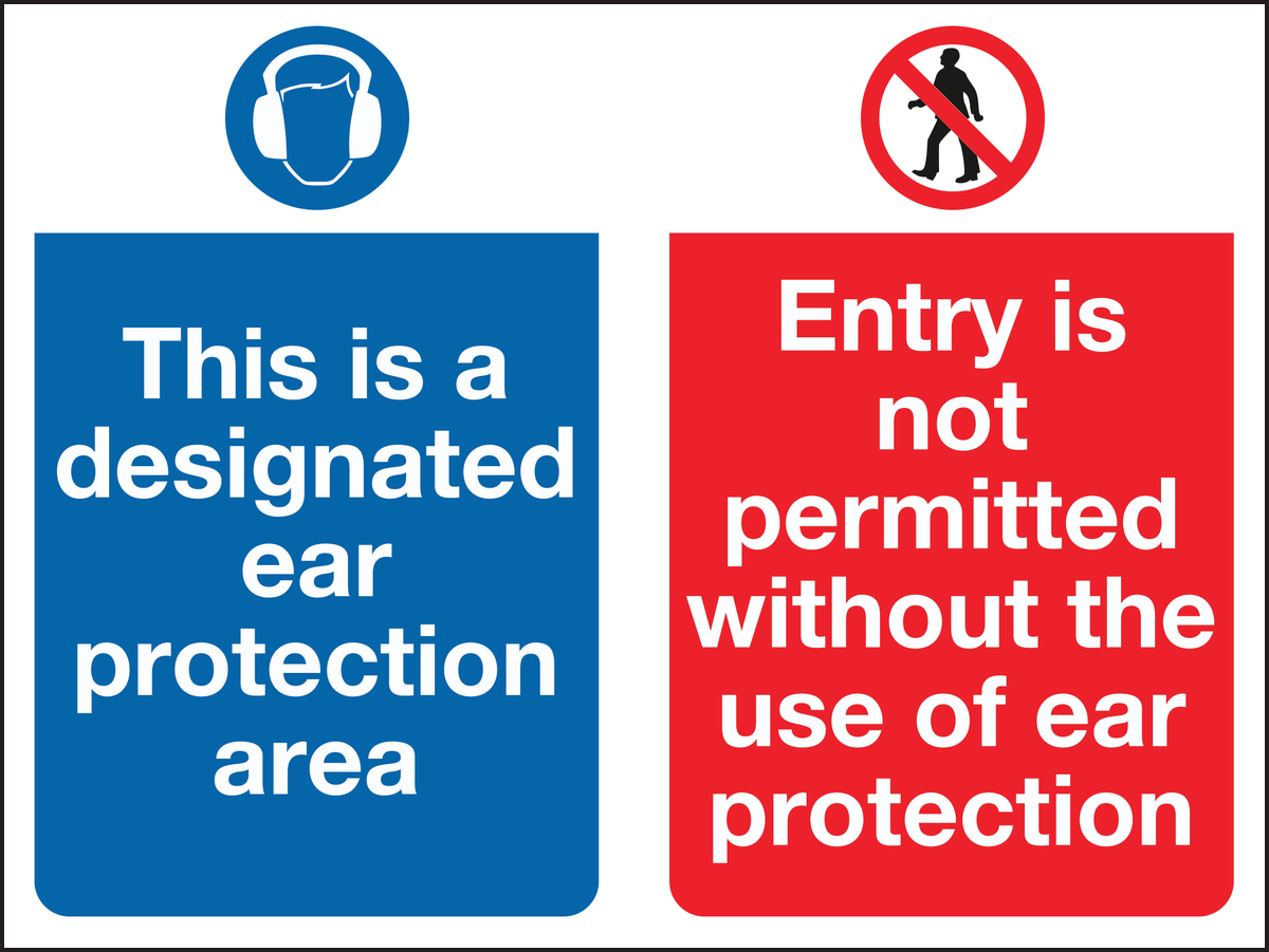 This is a designated ear protection area sign