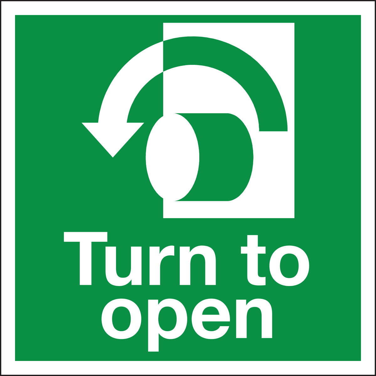 Turn to open left sign