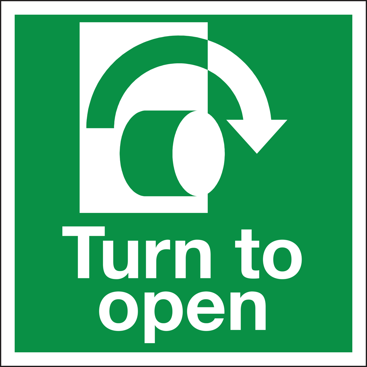Turn to open right sign