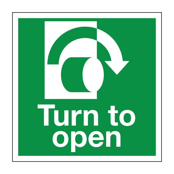 Turn to open right sign