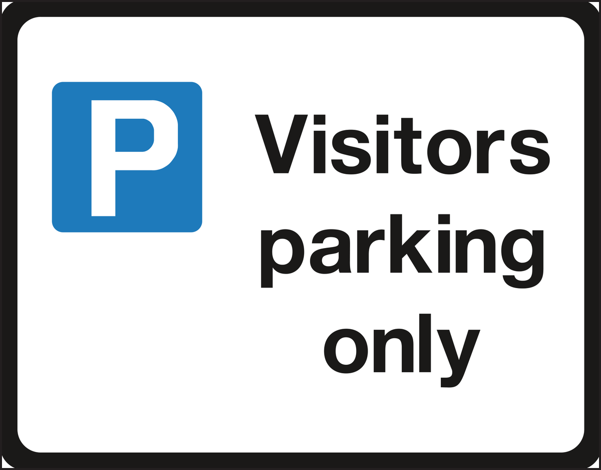 Visitors parking only sign