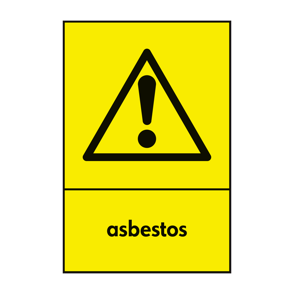 warning asbestos recycling sign