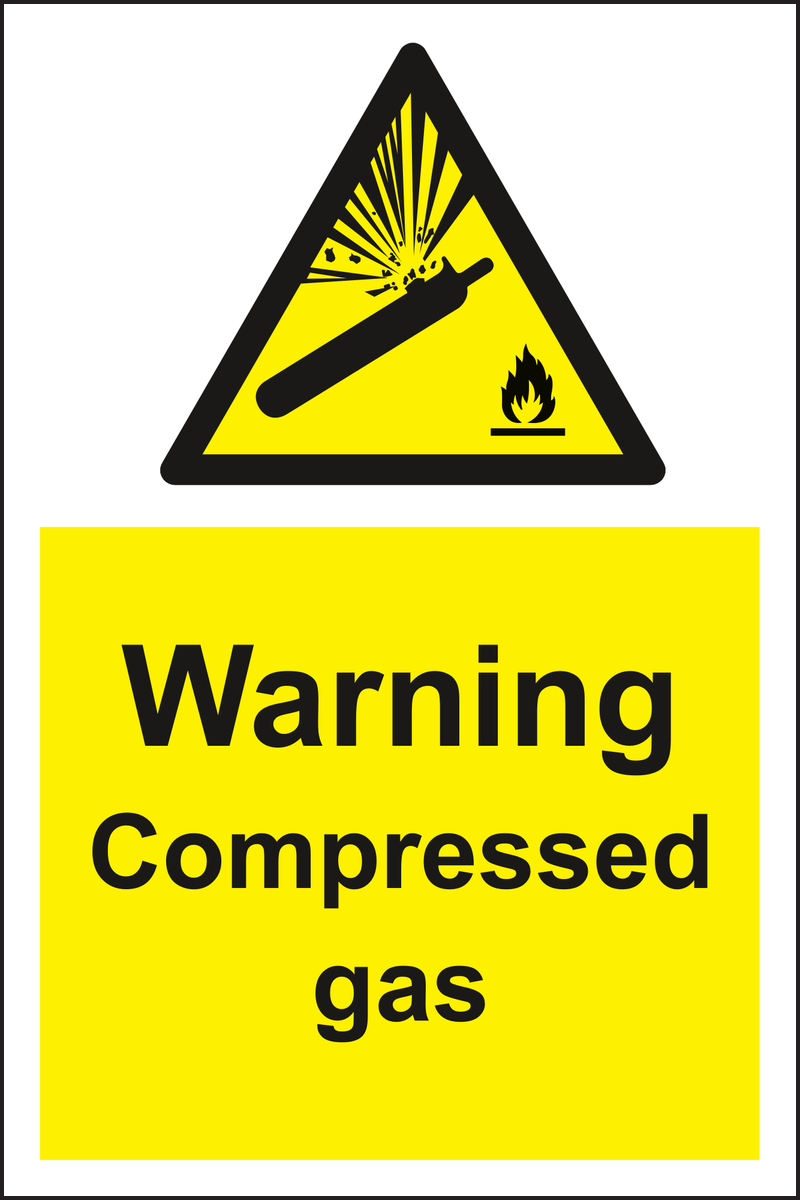 Warning Compressed gas sign