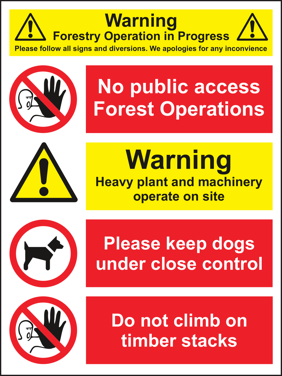 Warning Forestry Operation in Progress Sign