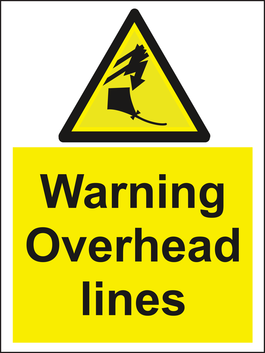Warning Overhead lines sign