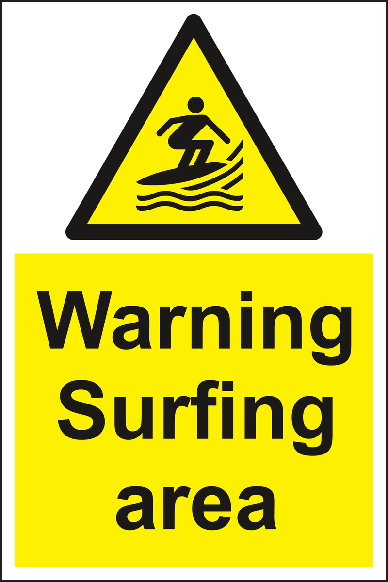 Warning sailing area sign