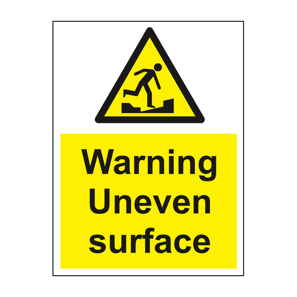 Warning Uneven surface sign Warning Uneven surface sign