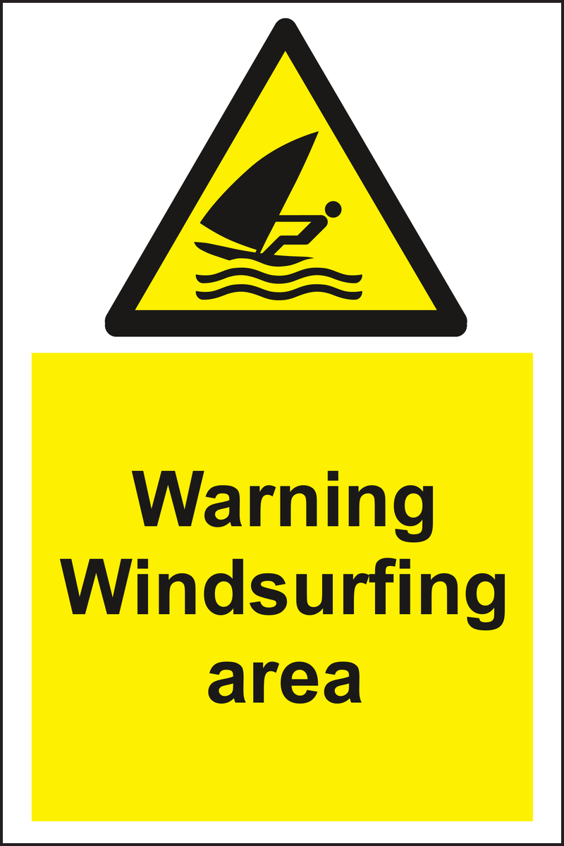 Warning Windsurfing area sign