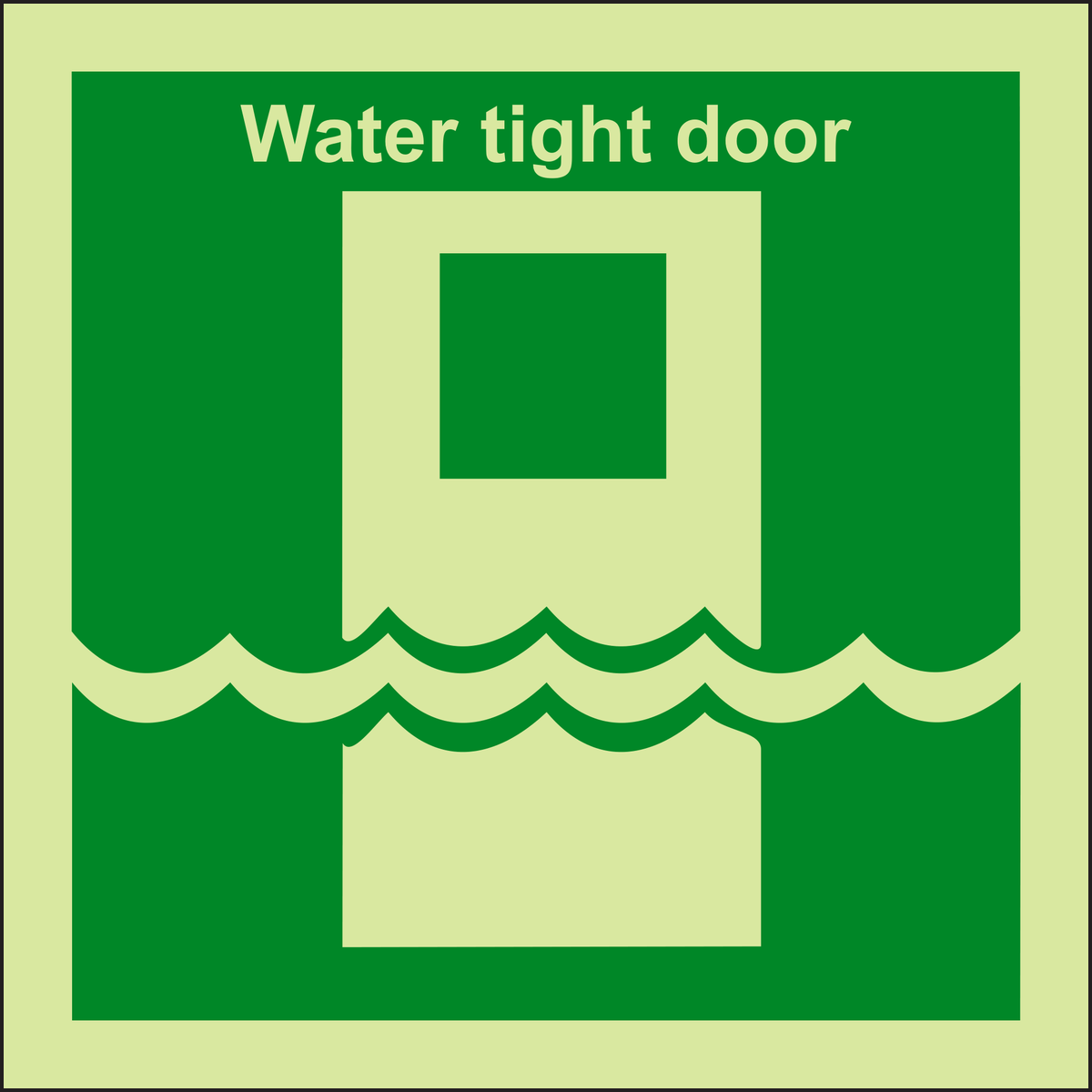 Water Tight Door Photoluminescent IMO 191233 Sign