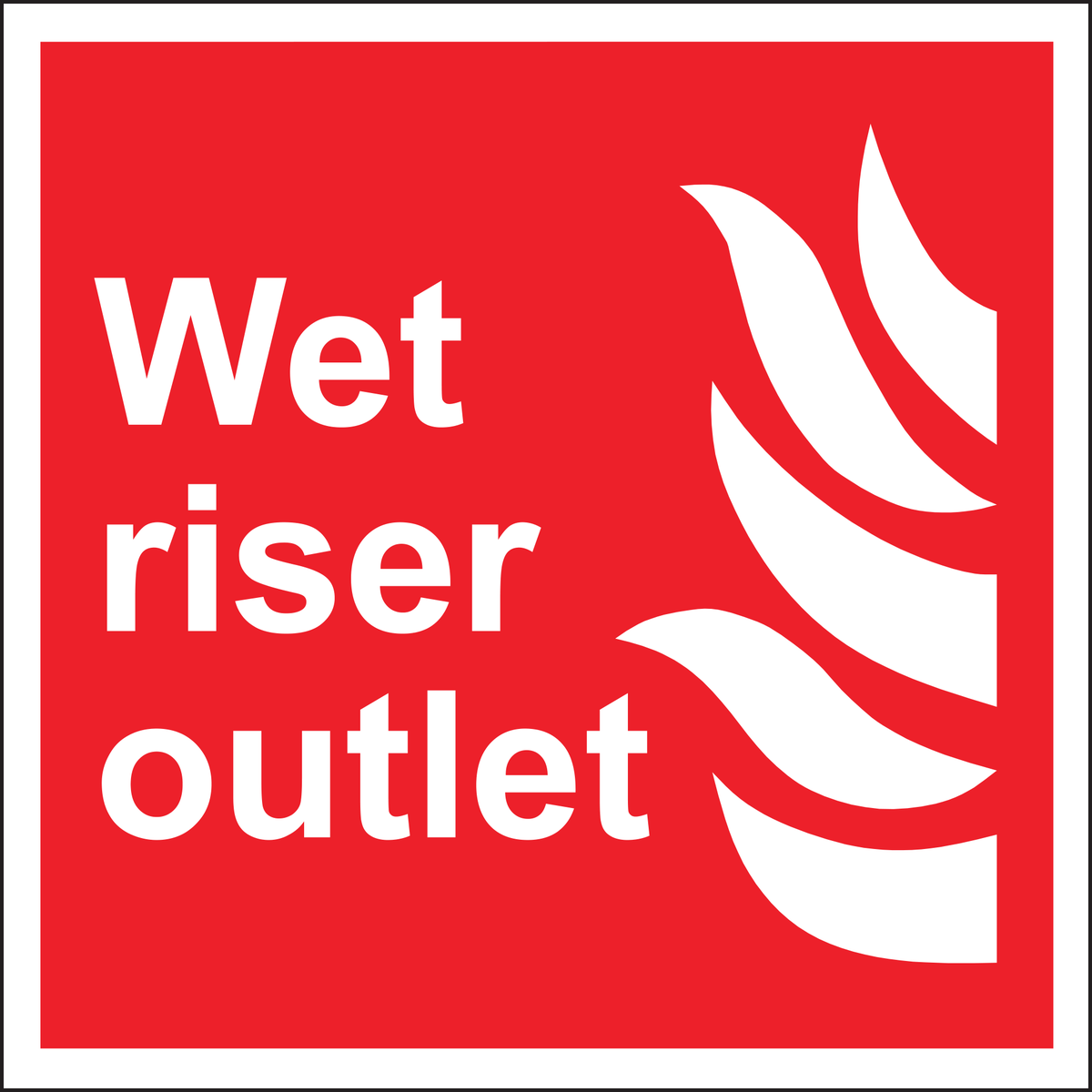 Wet riser outlet sign
