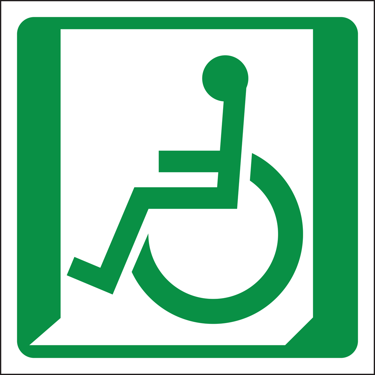 Wheelchair exit left symbol sign
