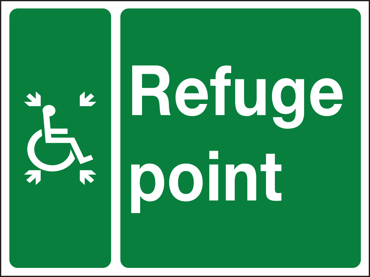 Wheelchair refuge point sign