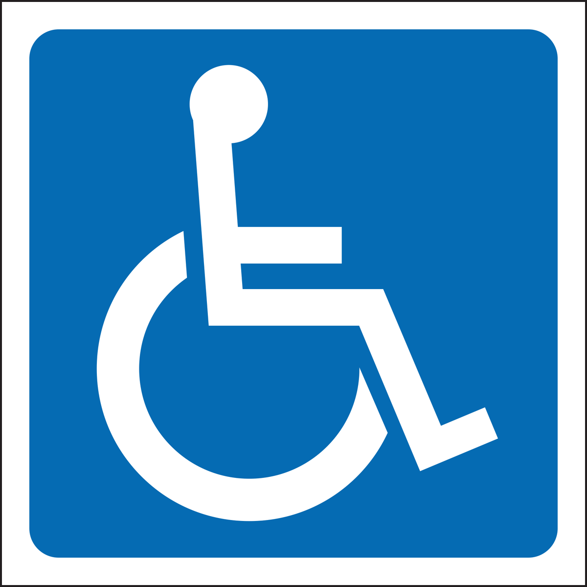 Wheelchair symbol sign