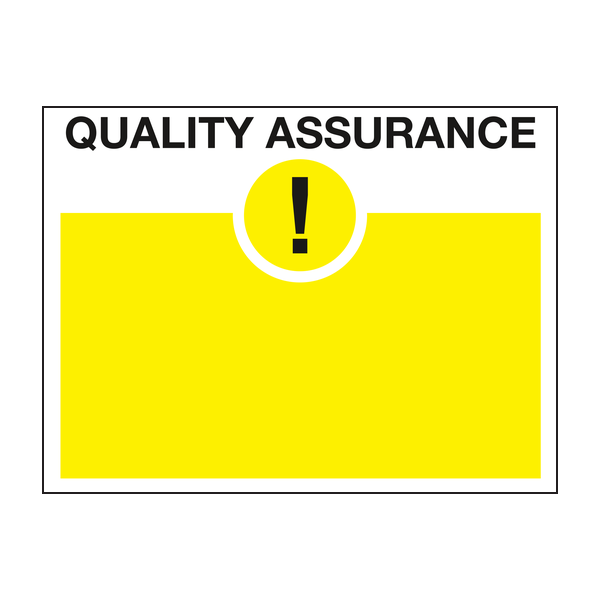 Yellow blank sign - Quality control sign